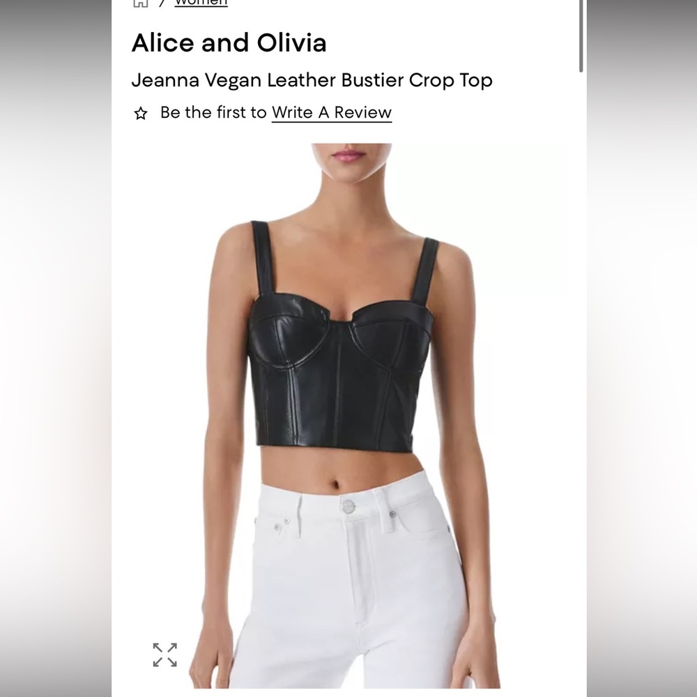 Alice + Olivia Black Crop Top